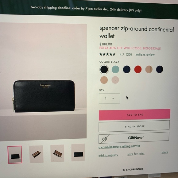 Spenser ZIP Around Wallet Kate Spade - Picture 4 of 4